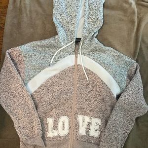 Pink & Gray zip up hoodie